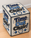 Time Out Chair square printed ottoman handcrafted by Poppin Grafix