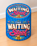 Waiting Stool round printed ottoman handcrafted by Poppin Grafix