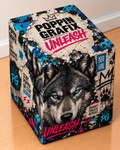 Wolf square printed ottoman handcrafted by Poppin Grafix