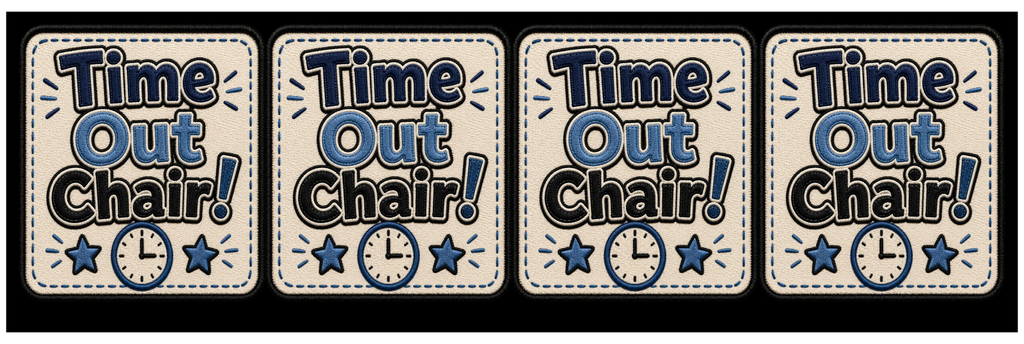 Time Out Chair square printed ottoman side artwork