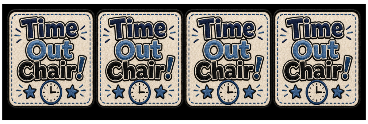 Time Out Chair square printed ottoman side artwork