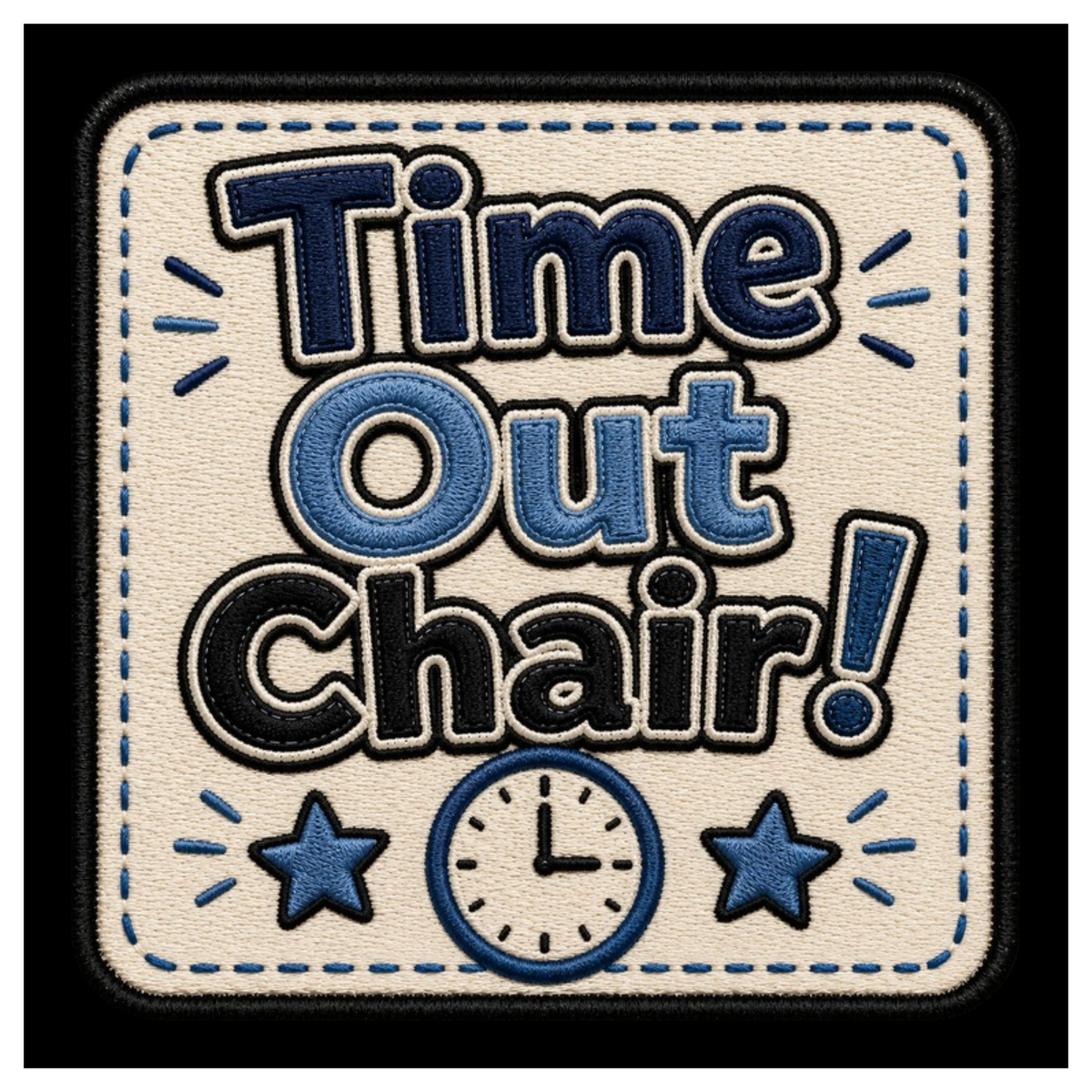 Time Out Chair square printed ottoman top artwork