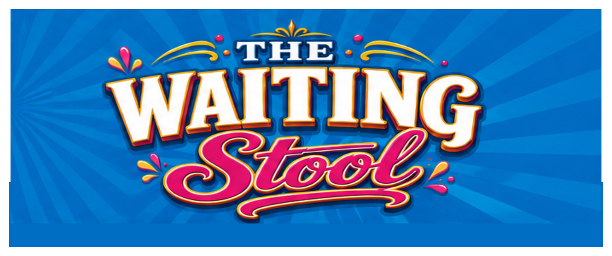 Waiting Stool round printed ottoman side artwork