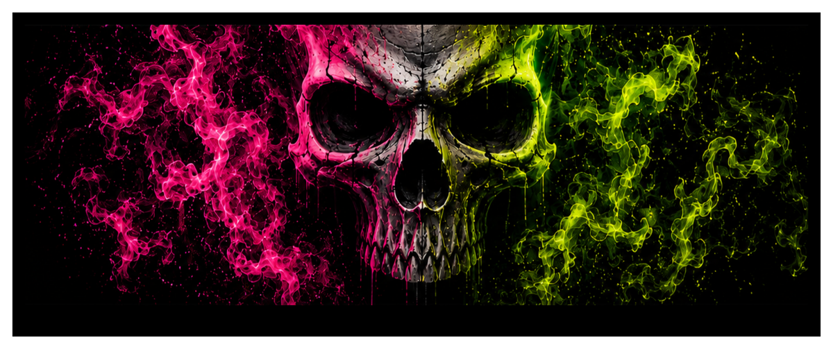 Nightskull round printed ottoman side artwork