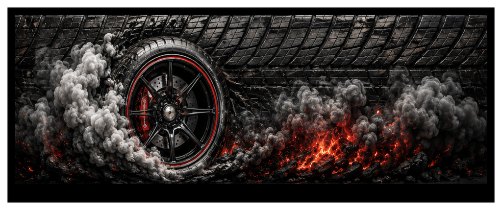 Burnout round printed ottoman side artwork