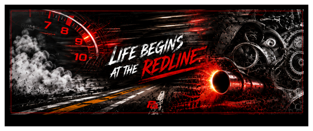 Redline round printed ottoman side artwork