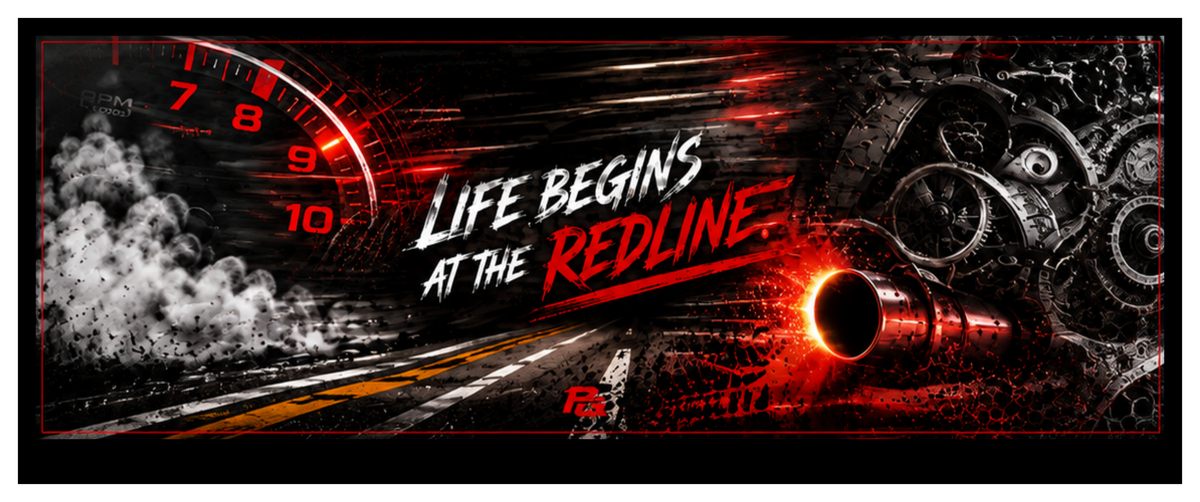 Redline round printed ottoman side artwork