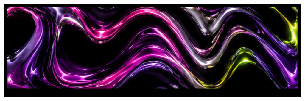 Liquid Chrome square printed ottoman side artwork