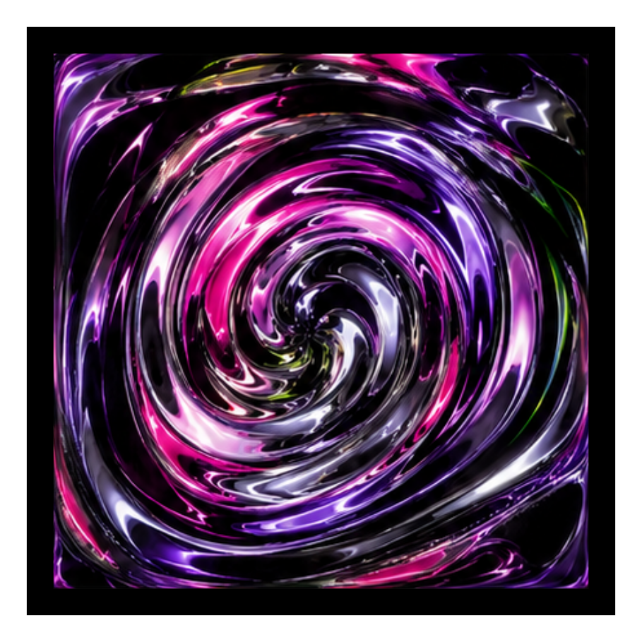 Liquid Chrome square printed ottoman top artwork