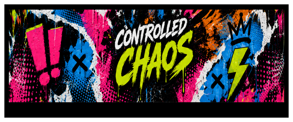 Side wrap artwork for the Boom Urban round printed ottoman featuring colourful graffiti and comic-style lettering