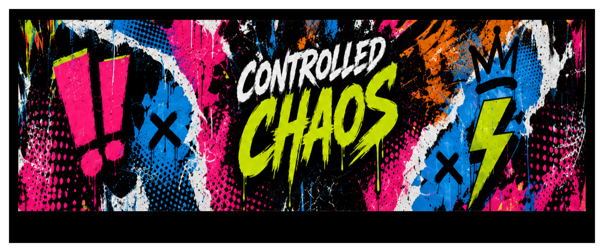 Side wrap artwork for the Boom Urban round printed ottoman featuring colourful graffiti and comic-style lettering