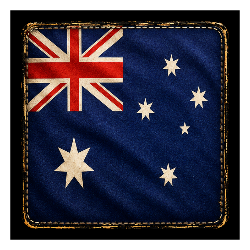 Aussie Vintage square printed ottoman top artwork