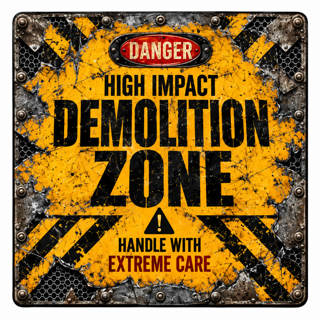 Demolition – Square Printed Ottoman