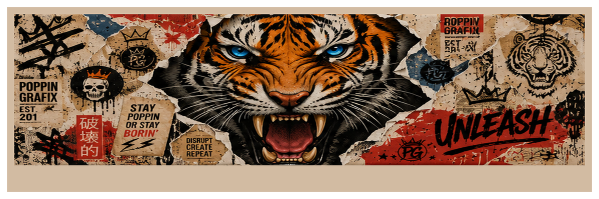 Tiger square printed ottoman side artwork