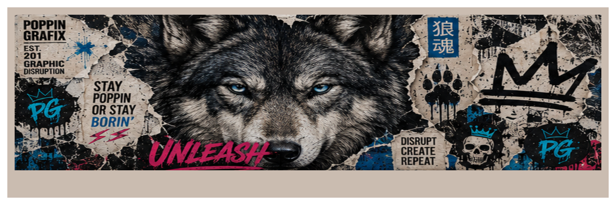 Wolf square printed ottoman side artwork