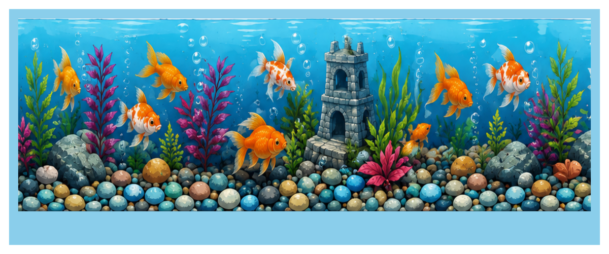 Fishbowl round printed ottoman top artwork