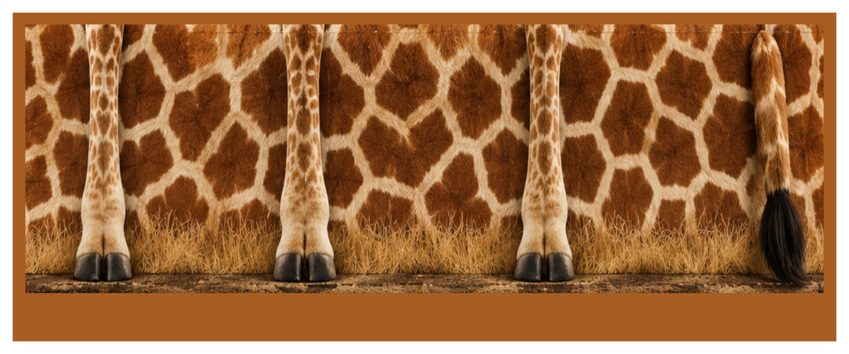 Giraffe Stand Tall round printed ottoman top artwork