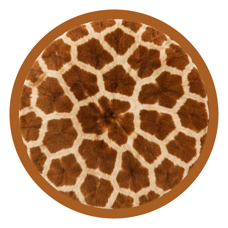 Giraffe Stand Tall round printed ottoman top artwork
