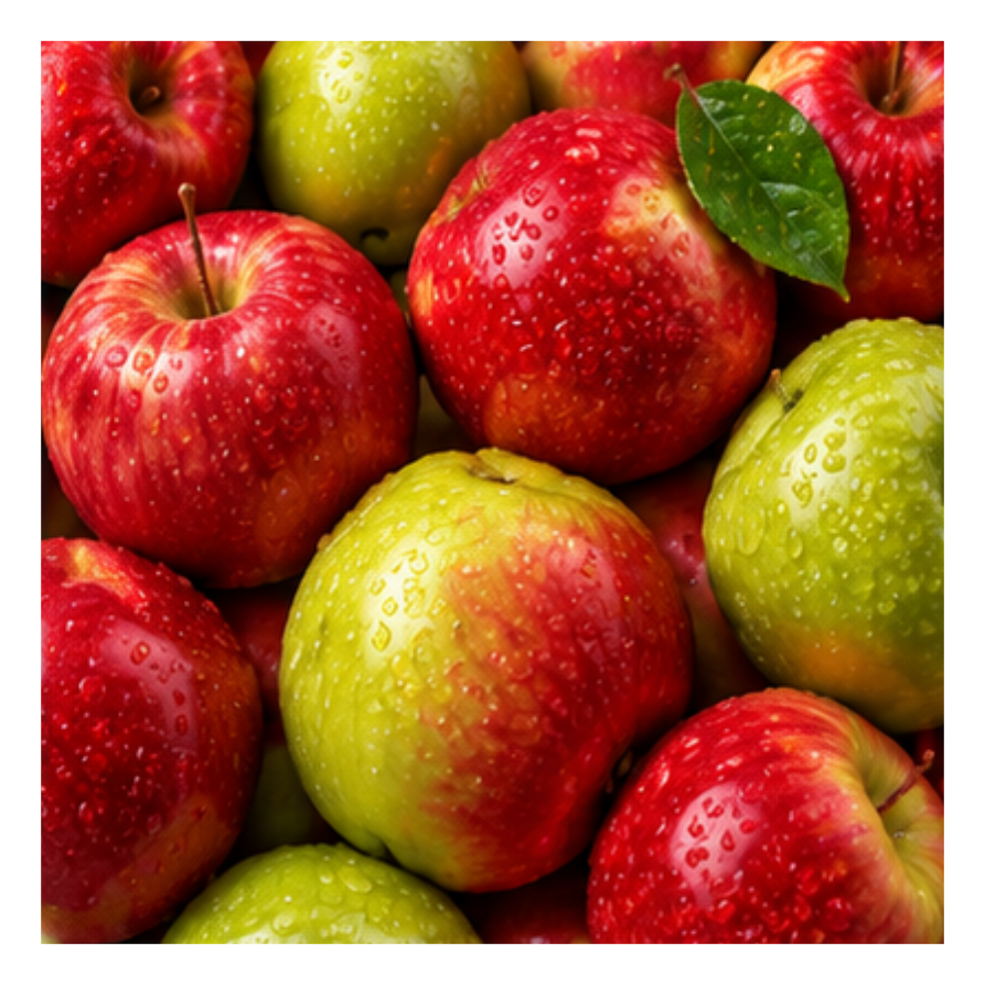 Apple square printed ottoman top artwork