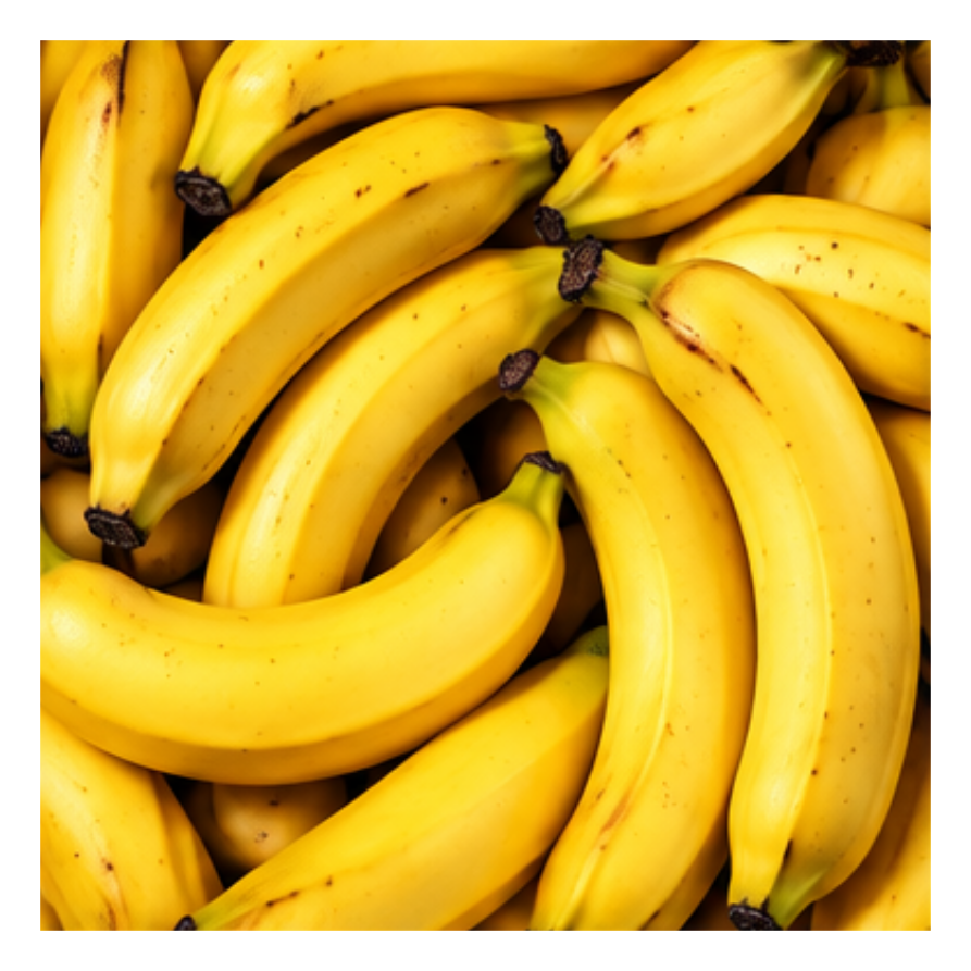 Banana square printed ottoman top artwork