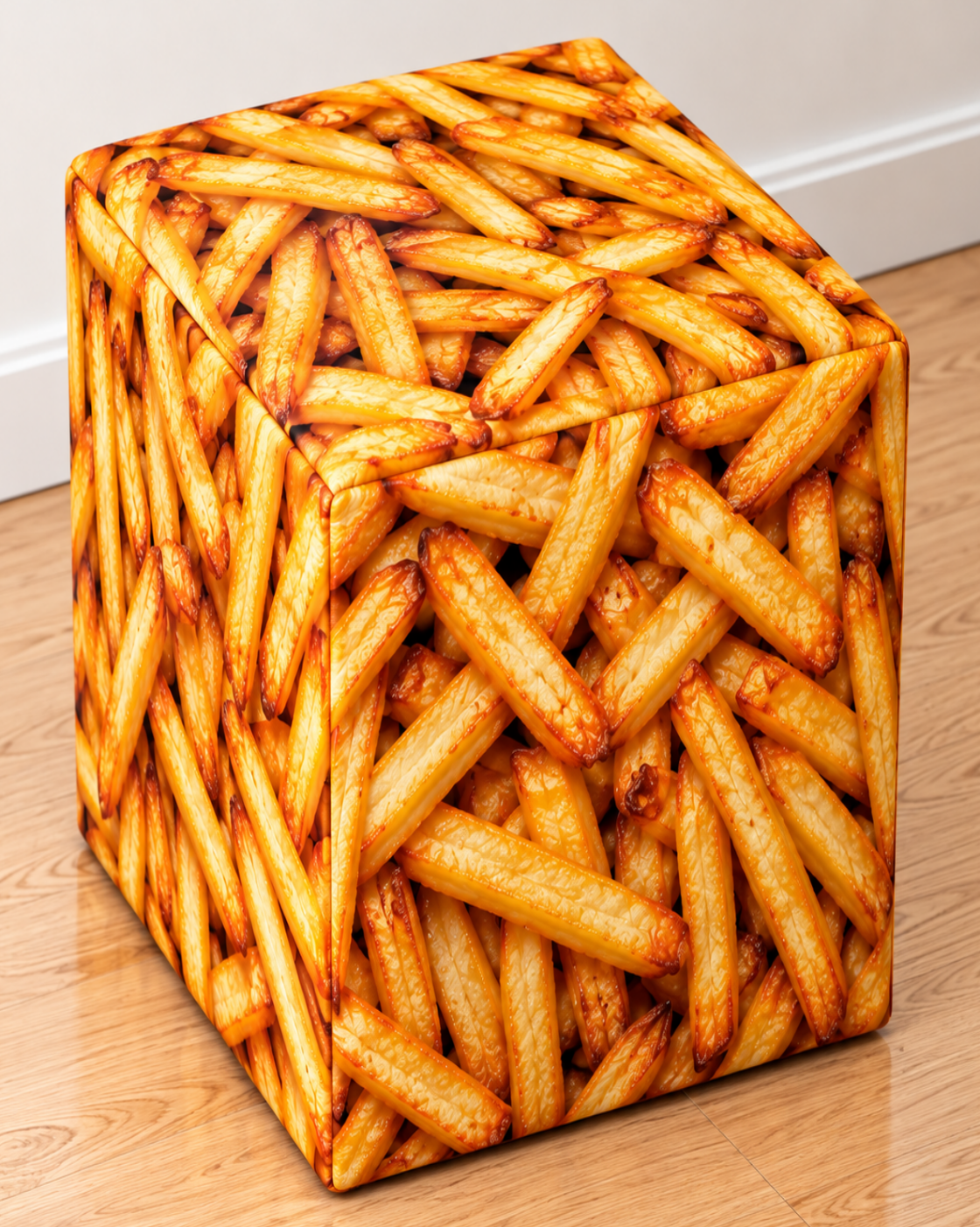 French Fries – Square Printed Ottoman
